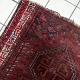 Antique Persian Shiraz handmade distressed rug 93 x 126 cm 1900s