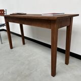 Small old console in solid oak, with spindle legs