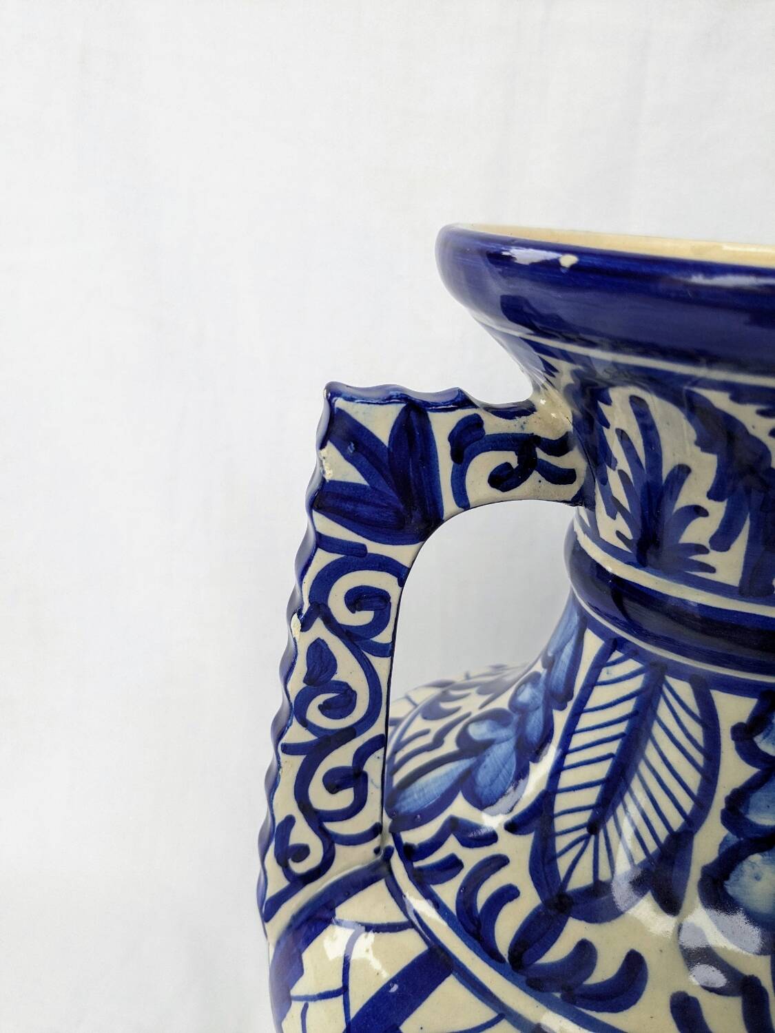 Blue ceramic amphora vase