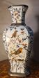 ceramic vase with birds BOHEMIA porcelain 1960 37x17 beautiful size
