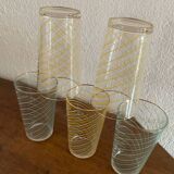 5 verres à orangeade des annees 70.