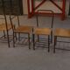 Set of 4 industrial oak chairs, 1950