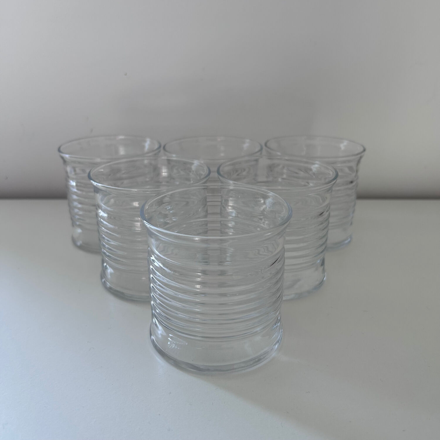 Set of 6 striped glasses