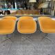 6 fauteuils Eames Lafonda tissu orange pied chromé vers 1970s