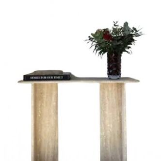 100% raw travertine console