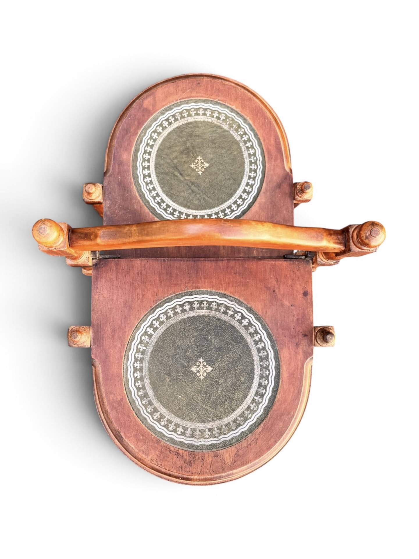 Wood and leather plant stand