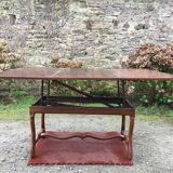 Modular vintage oak coffee table with Albert Ducrot's magical system