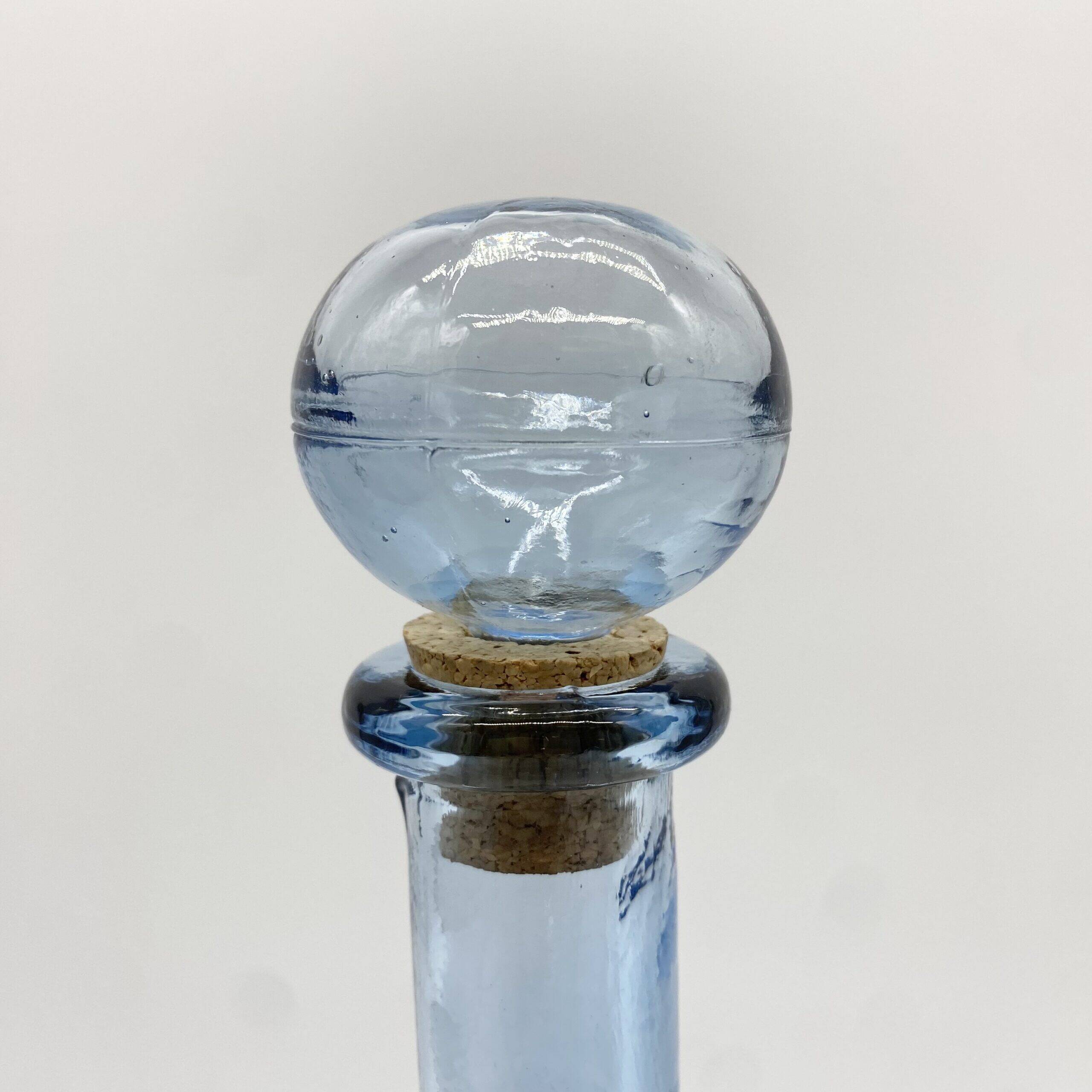 Carafe "fonds marins" verre bleu – Empoli, 1970s