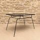 Modernist coffee table in metal and glass, 1950.
