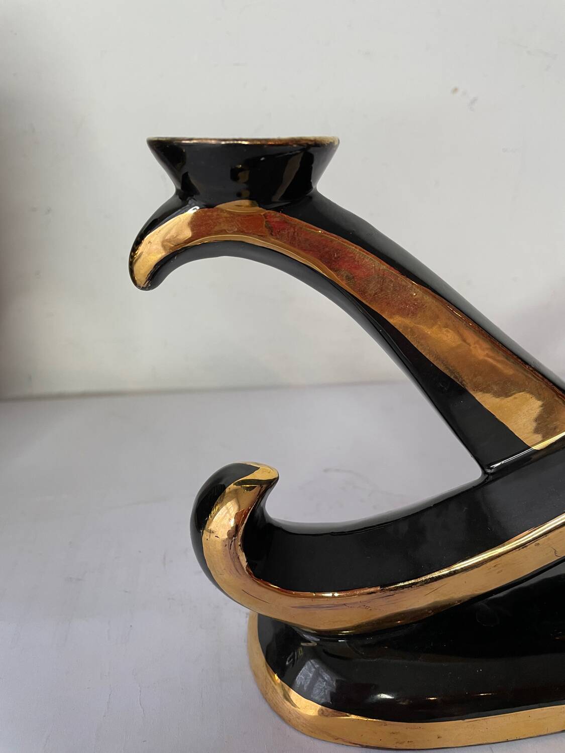 Art Deco vase and candle holder set