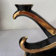 Art Deco vase and candle holder set