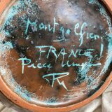 Handmade ceramic vase by Mongolfier, signed Yvon Roy, 1960