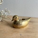 Brass duck candle holder