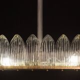 Luxury Large Size Art Decò Chandelier By Barovier e Toso, Murano Glass, 1940