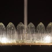 Luxury Large Size Art Decò Chandelier By Barovier e Toso, Murano Glass, 1940