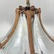 Bamboo acrylic and opaline hanging pendant, 1970,  58cm