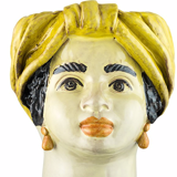 Medium yellow woman head vase
