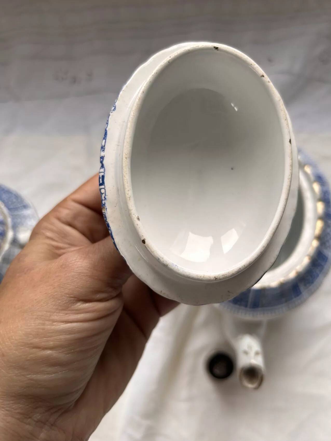 Antique tea service KG Lunéville late 19th century – Antique decoration – French earthenware