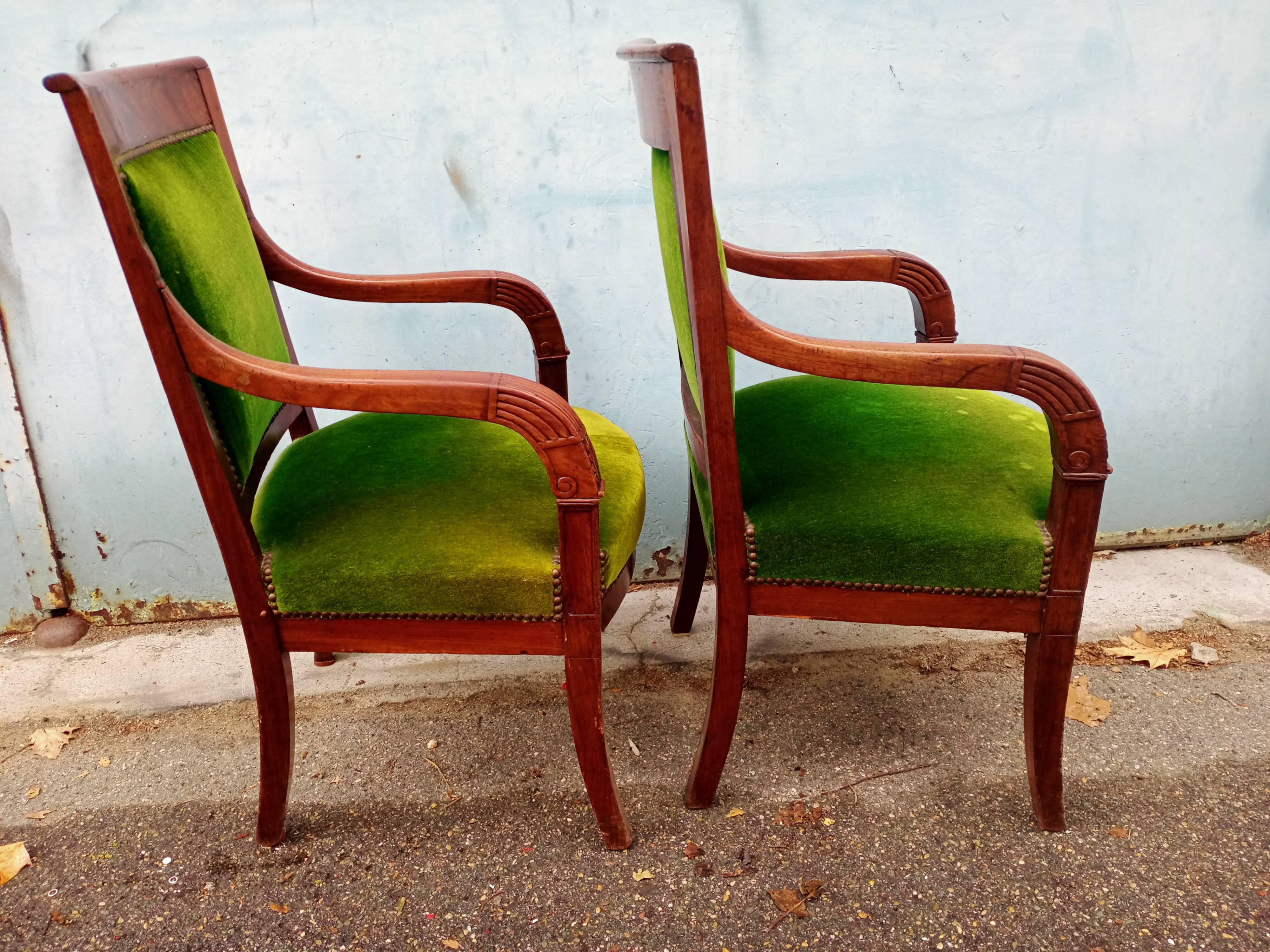 Pair of armchairs period resrauration