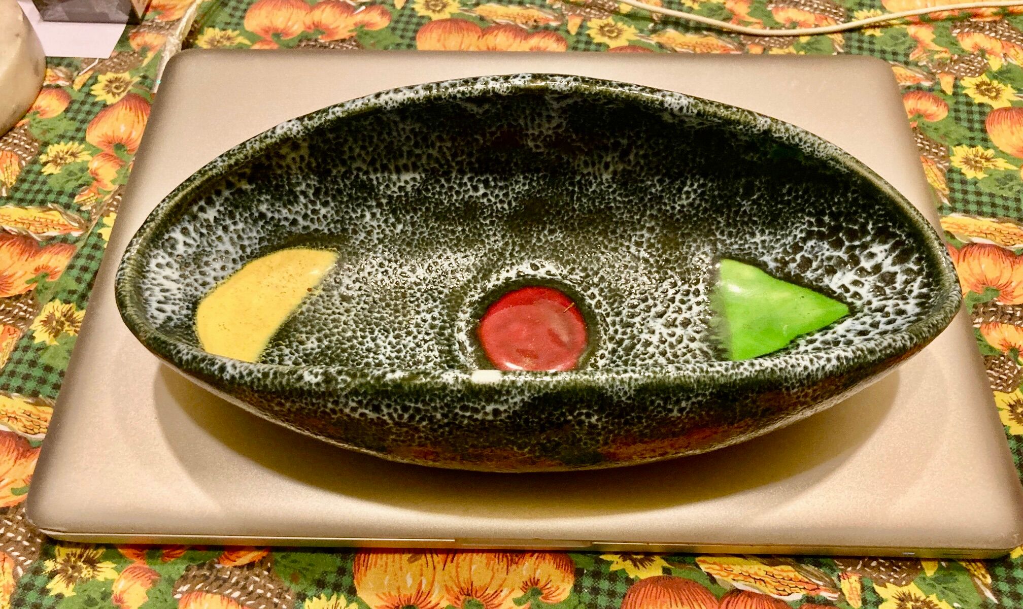 Ceramic fruit cup, signed luc Vallauris 1950 - vintage