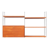 String teak wall shelf by Kajsa & Nisse Strinning, 1950s