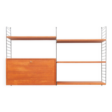 String teak wall shelf by Kajsa & Nisse Strinning, 1950s