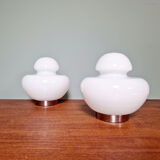 Space Age table lamp in white opaline, 1970s