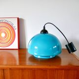 Suspension in blue opaline mushroom design 60s-70s