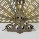 Old chimney fire barrier in fan. Gilded bronze. XIXth