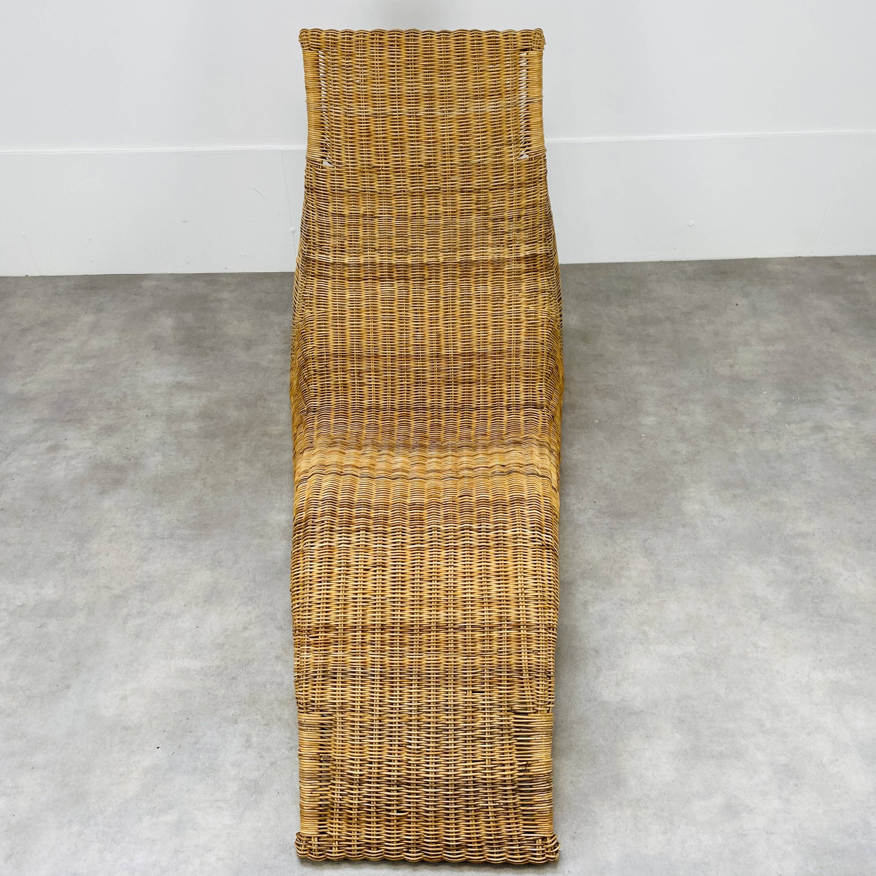 Sunbathing chair Karlskrona by Karl Malmvall for Ikea rattan