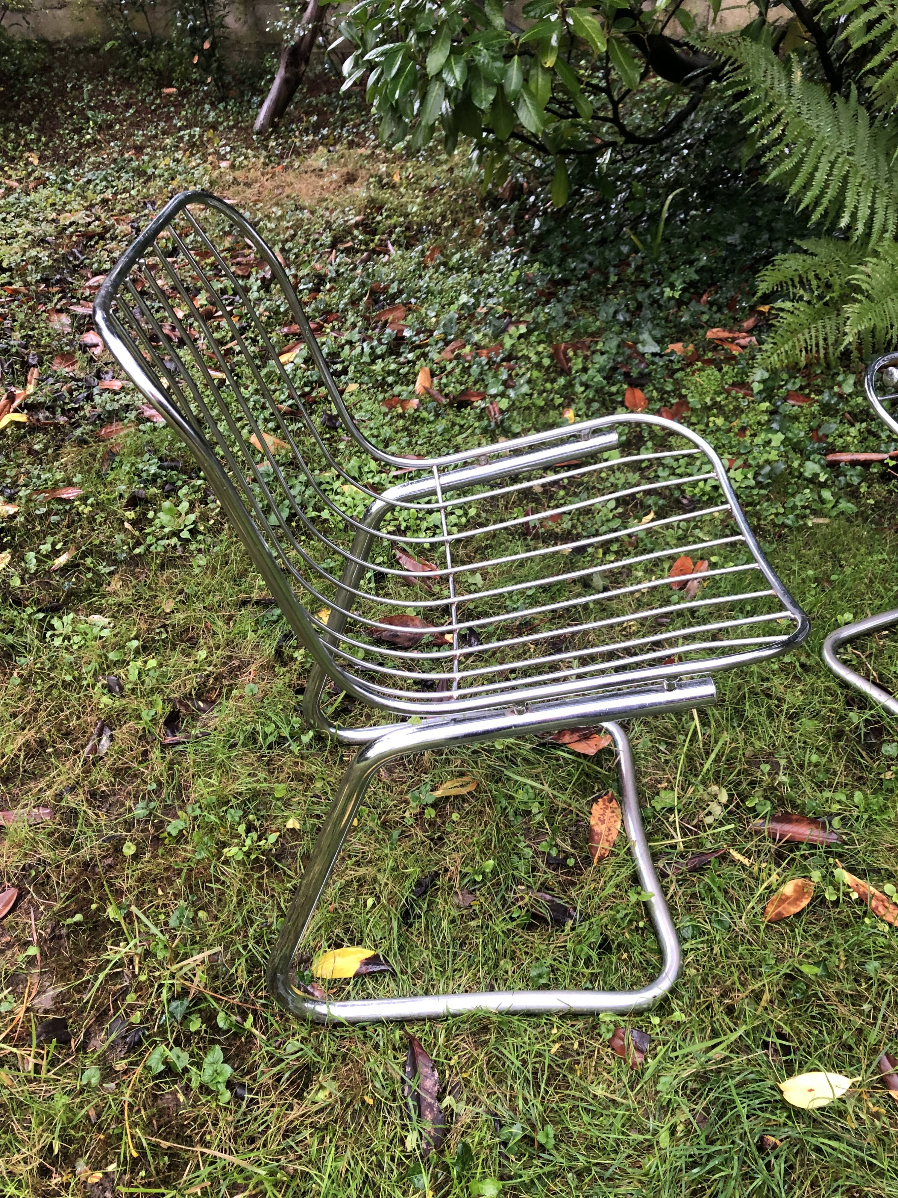 Chrome chairs style Rinaldi 70s