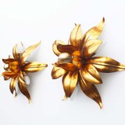 Large pair of italian gilt florentine wall lights 1970