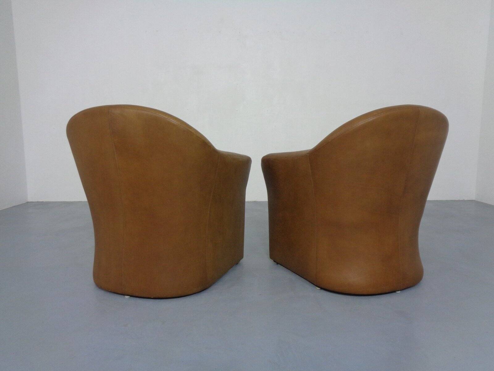 Set of Mid-Century German Leather Cocktail Chairs by Walter Knoll, 1960s