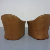 Set of Mid-Century German Leather Cocktail Chairs by Walter Knoll, 1960s