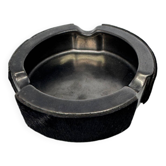 Vintage metal ashtray and hair