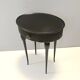 Table d'appoint, table de chevet ovale en hêtre noir ébénisé, Italie