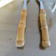 Bamboo handle salad servers from the 60s