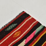 5x9 Wine Red Vintage Kilim Area Rug, 143x275Cm