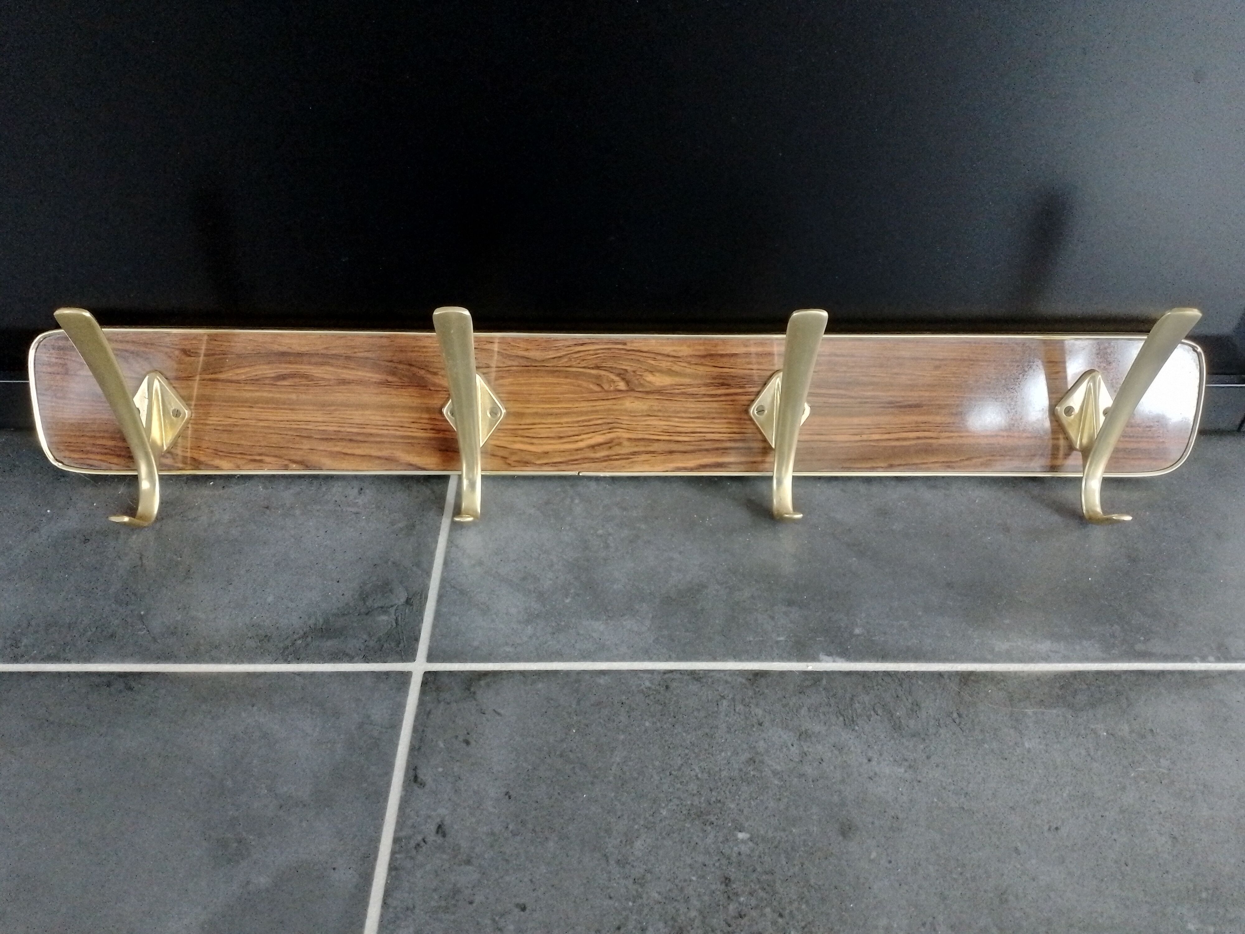 Hook 4 branches gold metal formica 60' vintage