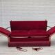 1970s, Danish 2-seater drop arm sofa, furniture velour.