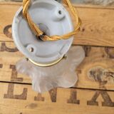 Glass and porcelain tulip sconce