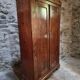 Antique French pine bonnetière – rustic country wardrobe – circa 1900–1920