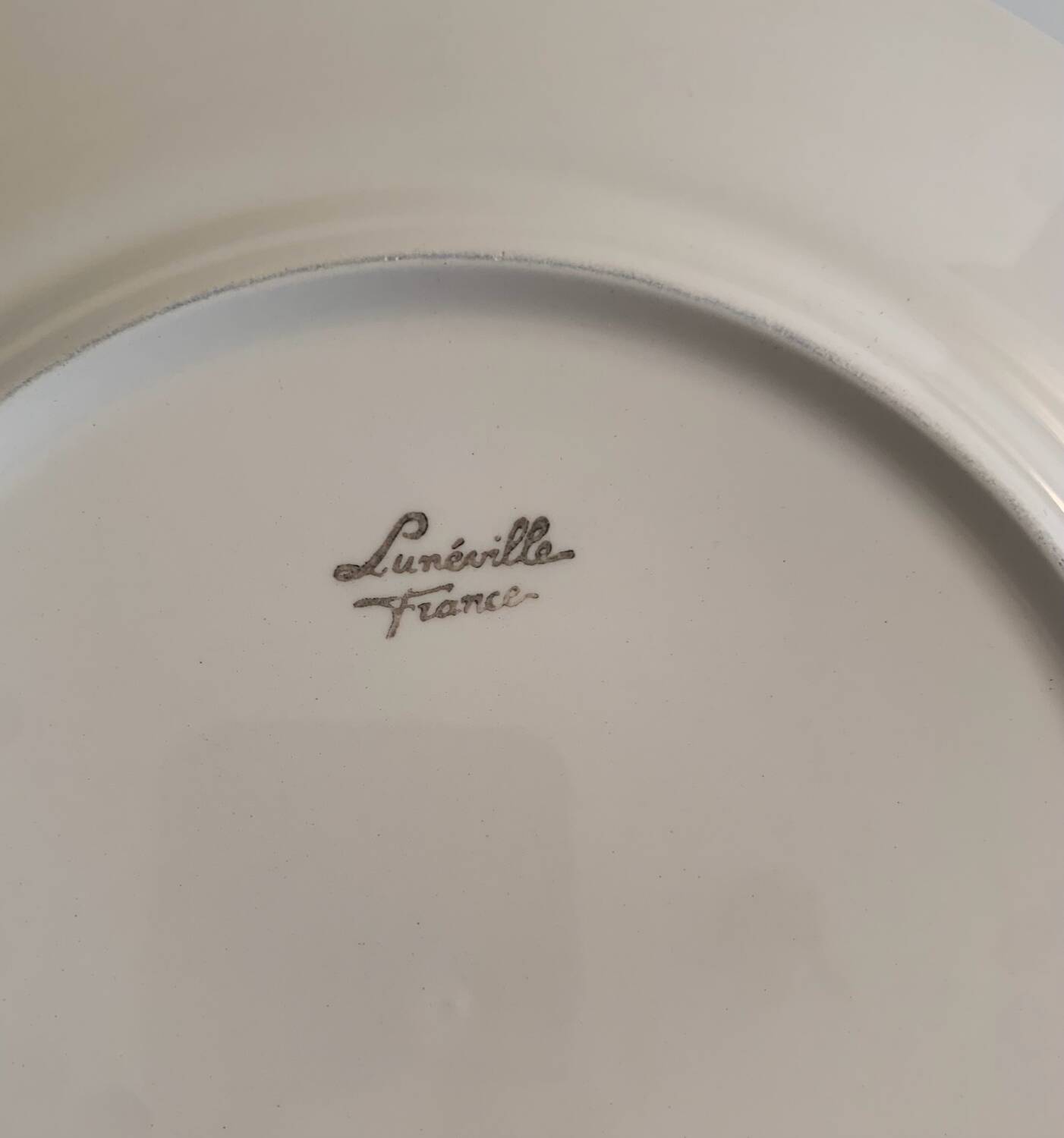 Lot de 10 assiettes plates en faïence de Lunéville
