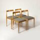 Set of 4 fully restored dining chairs produced by Drevotvar, Czechoslovakia, 1960 Kvadrat Fabric