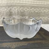 Thick transparent and opalescent glass cup