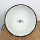 Industrial grey enamel factory lamp with cast iron top, 1960s