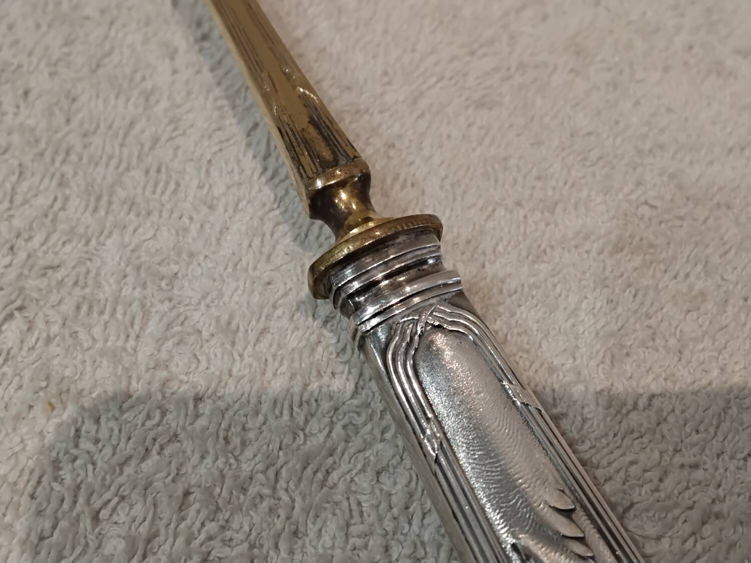Louche dessert spoon silver 950 Minerva Louis XVI style