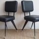 Set of 5 black industrial chairs - 1960s
