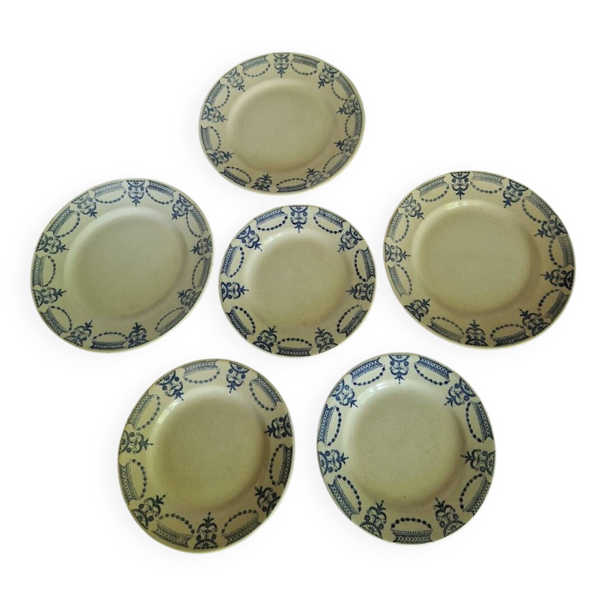 Set of 6 Moulin des Loups Colonial Model Plates