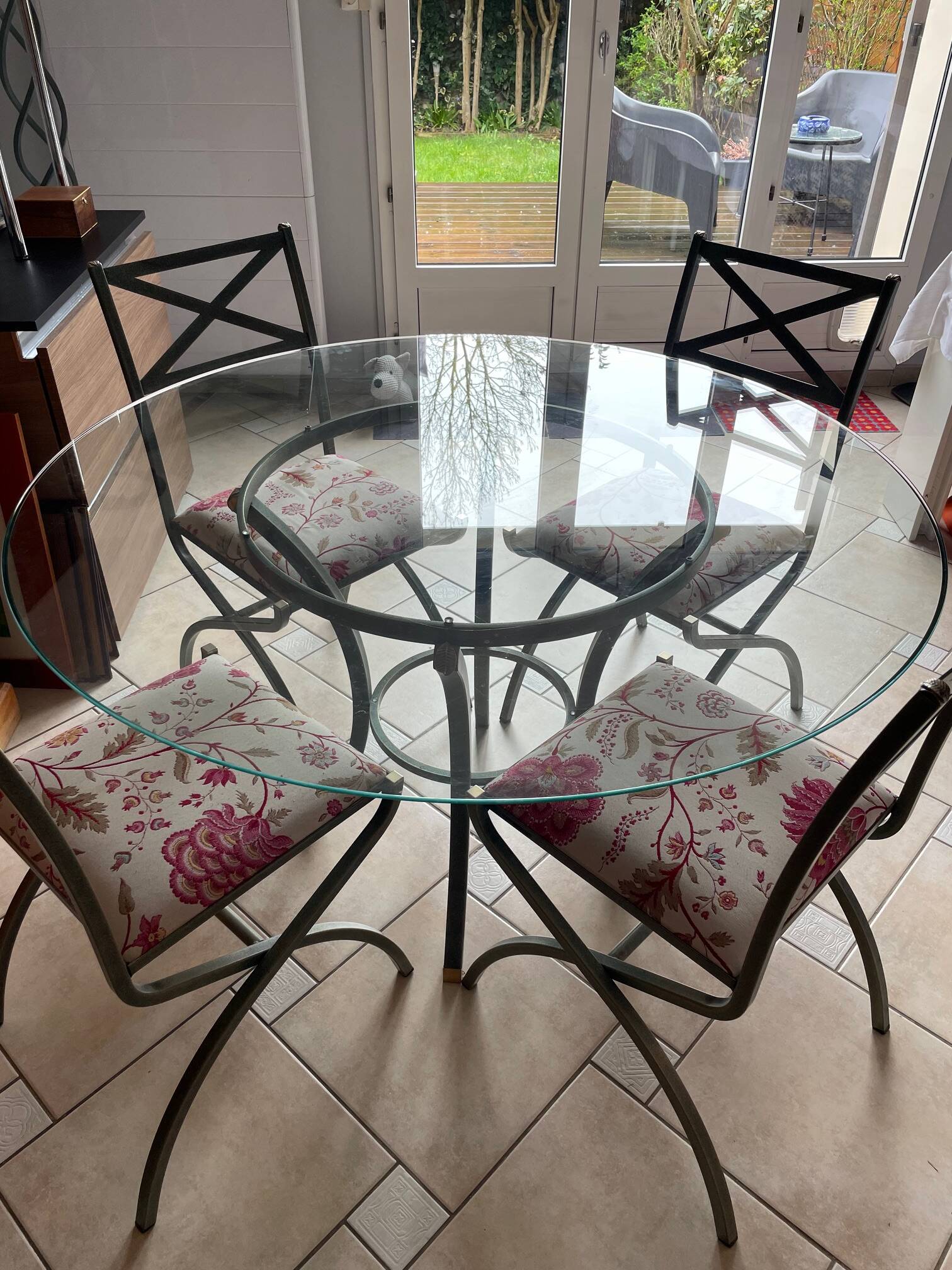 Table and chair set - "Villa d'Este" collection by Pierre Vandel